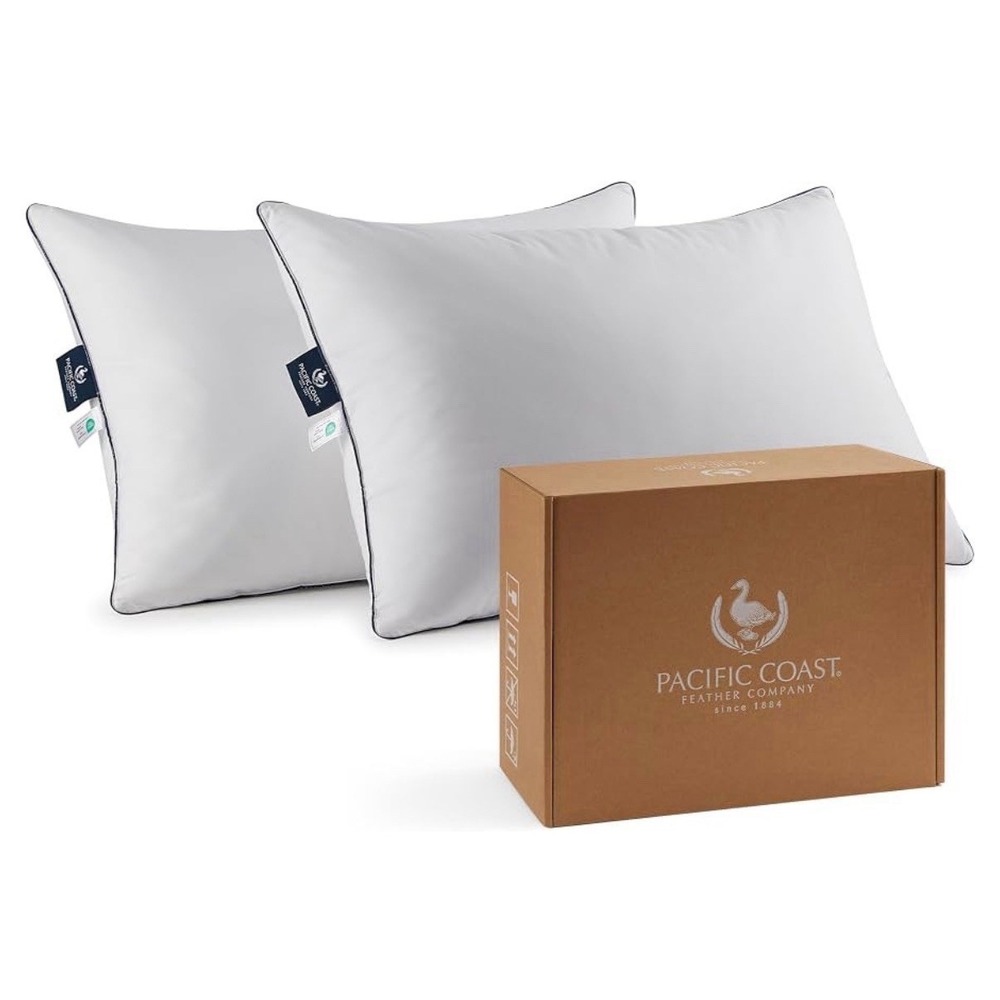 Pacific Coast Goose Feather and down Bed Pillows Standard Size Set of 2, Hotel P